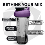 HELIMIX 2.0 Vortex Blender Shaker Bottle Holds upto 28oz | No Blending Ball or Whisk | USA Made | Portable Pre Workout Whey Protein Drink Shaker Cup | Mixes Cocktails Smoothies Shakes | Top Rack Safe