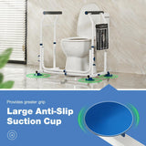 GreenChief Stand Alone Toilet Safety Rails 350lbs, Adjustable Toilet Frame with 4 Suction Cups, Medical Toilet Arms to Help Stand, Padded Toilet Handles for Elderly, Bariatric, Handicap and Disabled