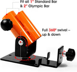 Yes4All 360° Swivel T-Bar Row Platform - Landmine Handle Attachment, Fits 1” Standard Bar and 2” Olympic Bar - Orange