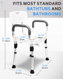 Sangohe Shower Chair - Shower Chair for Inside Shower - U-Shape Seat Heavy Duty Shower Chair - Shower Chair with Arms for Handicap - Wide Shower Seats for Elderly - Shower Chair for Bathtub, 796E
