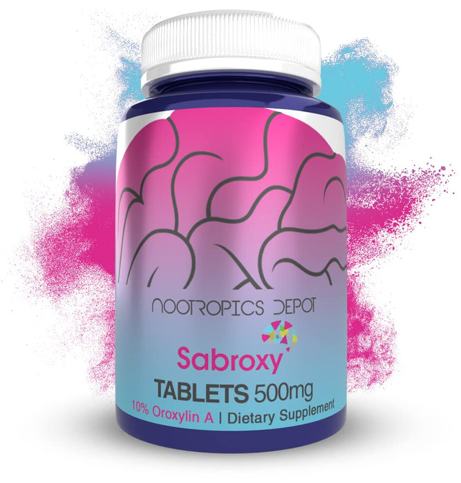 Sabroxy® Tablets | 500mg | 30 Count | Minimum 10% Oroxylin-A | Oroxylum indicum | May Help Promote Focus & Motivation | May Help Promote Cognitive Function