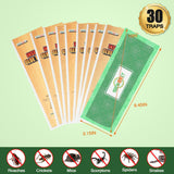 30 PCS Cricket Traps Indoor for Trapping Insects, Mice, Spiders, Bugs, Crickets, Scorpions, Roaches, Super Sticky & Non-Toxic Glue Board Pre-Baited with Fruity Scent Attractant - 9.5 x 3.15 in