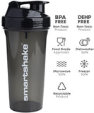 Smartshake Lite 4-Pack Protein Shaker Bottle 600 ml | 20 oz - Leakproof Screw-on Lid - BPA Free – Unisex - Mist Gray, Army Green, Black, Navy Blue