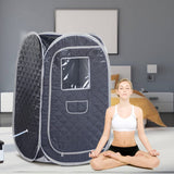 Portable Sauna Tent, Foldable One Person Full Body Spa for Detox Therapy Without Steamer - BlackG