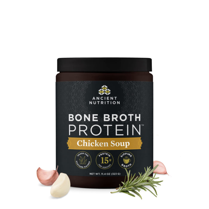 Bone Broth Protein Powder by Ancient Nutrition, Chicken Soup, Grass-Fed Chicken and Beef Bone Broth Powder, 15g Protein Per Serving, Supports a healthy gut, 15 servings