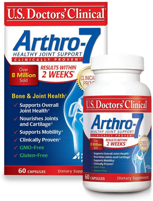 U.S. Doctors’ Clinical Arthro-7 - Clinically Proven AR7 Joint Support Complex with Turmeric, and Collagen for Flexibility, Mobility, and Strong Cartilage (Arthro-7 60 Capsules)