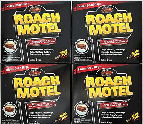 Black Flag 8 traps Roach Motel Cockroach Killer bait Glue Trap