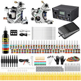 Solong Tattoo® Complete Tattoo Kit 2 Pro Machine Guns 54 Inks Power Supply Foot Pedal Needles Grips Tips TK271