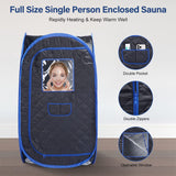 Portable Sauna Tent, Foldable One Person Full Body Spa for Detox Therapy Without Steamer - Black