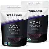 Terrasoul Superfoods Organic Acai Berry Powder, 8 Oz (Pack of 2), Freeze-Dried for Freshness, Omega Fats Boost for Smoothie Bowls, and Antioxidant-Packed Superfoods Recipes