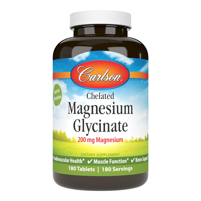 Carlson Chelated Magnesium 200mg, 180 Tablets