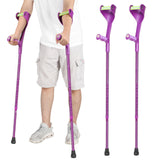 Antdvao Forearm Crutches Pair Folding Forearm Crutches Anti-Drop Cuff Reduces The Hassle of Picking Up Forearm Crutch，Comfortable Grip and Wear-Resistant, Non-Slip Forearm Crutches (Purple)