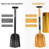 Overmont Collapsible Snow Shovel Aluminum - Lightweight Snow Utility with Ice Scraper and Carrying Bag Sizes 32 and 42 Inch