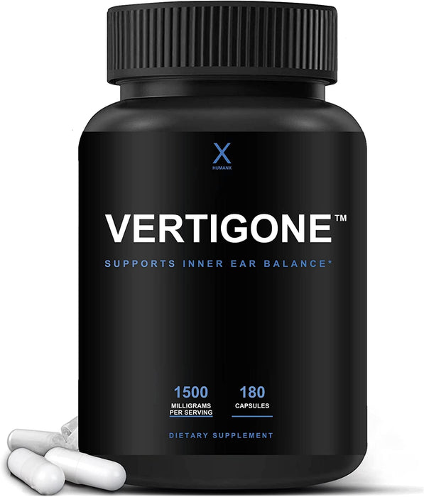 HUMANX VertiGone - Vertigo Relief - Time-Tested Ingredients - Ancient Natural Inner Ear Balance Supplement - Relieves Dizziness, Nausea, Spinning & Swaying Sensations - Non GMO - Dizzy Aid Pills