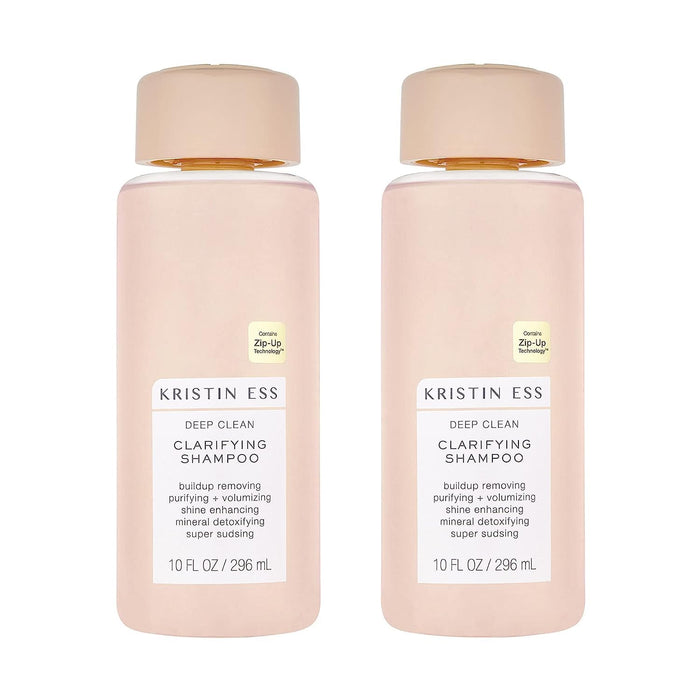 Kristin Ess Hair Deep Clean Clarifying Shampoo for Build Up, Dirt and Oil on Hair and Scalp, Cleanse + Detox Oily Hair, Vegan, 10 fl oz (Pack of 2)