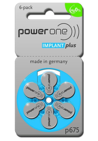 6 Powerone Mercury Free Hearing Aid Batteries Size: 675P Cochlear Implant