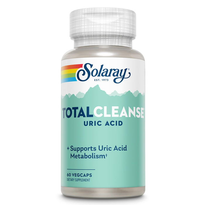 Solaray Total Cleanse Uric Acid - Joint Health Supplement - Powerful Joint Support and Uric Acid Cleanse with Tart Cherry Extract, Celery Seed, Turmeric Extract - 60-Day Guarantee, 30 Serv, 60 VegCaps