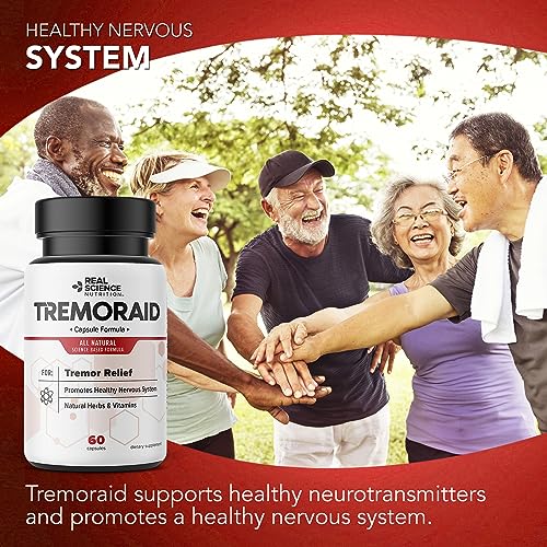 Tremoraid Natural Essential Tremor Relief Supplements - Effective And Powerful Help for Shaky Hands, Arm, Leg, Soothe Essential Tremors Pills (60 Capsules)