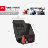 Porch Shield Snow Blower Cover - Snowblower Waterproof Heavy Duty for Most Two Stage Thrower Cover 65" x 33" x 50" Black