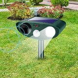 2 Pack Upgraded Solar Animal Repeller Waterproof,Ultrasonic Animal Repellent Outdoor with Motion Detection & LED Strobe Light Animal Deterrent for Cat Squirrel Raccoon Deer Mouse Fox Repellent