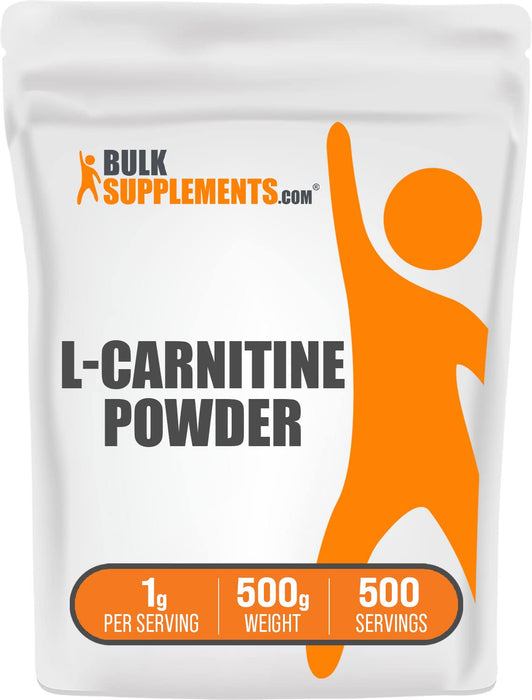 BULKSUPPLEMENTS.COM L-Carnitine Powder - Carnitine Supplement, L Carnitine 1000mg, Carnitine Powder - Amino Acids Supplement, Energy Support - Gluten Free, 1g per Serving, 500g (1.1 lbs)