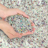 T4U Crystal Chips Stone Crushed Quartz Glass 2LB - Fluorite Tumbled Gravel Small Decorative Pebbles Bulk, Mini Polished Rocks Pieces for Crafts, Vases Filler, Succulent Plants, Aquarium Gravel Rocks