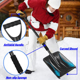 Snow Shovel, 42.5" Emergency Shovel for Car, 3-Piece Detachable Design, Adjustable Portable Snow Shovel for Driveway, Camping, Snowman Playing