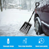 Ergonomic Snow Shovel for Car, Portable Snow Shovel with D-Grip Handle, Lightweight Aluminum Collapsible Capacity Shovel for Car, Camping, Garden, and Other Outdoor Activities