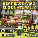 Trifecta Natural Outdoor Pest Control Spray & Backyard Insect Repellent | Kills on Contact & Repels Bugs | Natural, Non-Toxic, Plant-Based, Kids & Pet Safe | Ready to Use Yard Spray (up to 5000ft²)