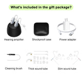 Banglijian Hearing Aids - Noise Reduction, Clear Sound, Volume Control, Easy Operation, Magnetic Charging, Long Battery, small BTE Hearing Amplifiers for Seniors- Designed for Mild to Severe Loss (Silver)