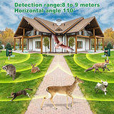 PGFIT 2-Pack Solar Animal Repeller, Ultrasonic Animal Repeller, Outdoor Waterproof Motion Activated with LED Flashing Alarm Sound to Repel Cats, Dogs, Deer, Rabbits, Squirrels, Skunks, Raccoons, etc.