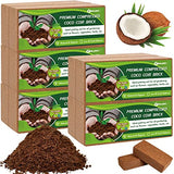 ZeeDix 10Pcs Premium Compressed Coco Coir Brick=24Gallons Coconut Coir Potting Soil for Planting, 14Lbs Coco Block with Low EC and pH Balance for Gardening Plants Flower Herbs and Vegetables