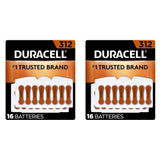 DURACELL Hearing Aid Batteries Brown Size 312, 16 Count Pack, 312A Size Hearing Aid Battery with Long-Lasting Power, Extra-Long EasyTab Install for Hearing Aid Devices (Pack of 2)