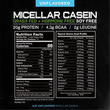 Muscle Feast Micellar Casein Protein, All Natural Pasture Raised Hormone Free Soy Free, Unflavored, 4lb