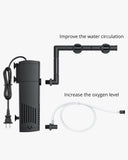 NICREW Aquarium Internal Filter, Submersible Power Filter with Multiple Function, Aeration System with Sponge Filter for Fish Tanks 20-40 Gallon, 185 GPH, 10W