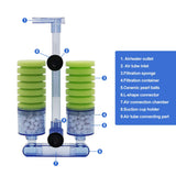 UPETTOOLS Aquarium Biochemical Sponge Filter, Ultra Quite Aquarium Air Pump Double Head Bio Sponge Fish Tank Foam Filter