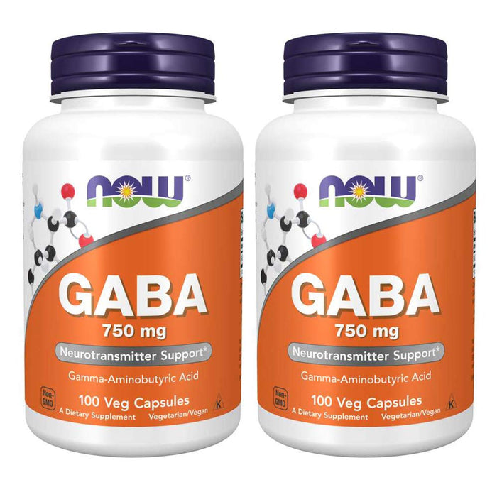 Now GABA 750mg, 100 Vcaps (2pack)