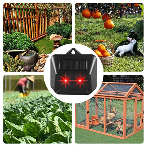 Solar Animal Repeller Predator Lights Deterrent for Coyote Fox Skunk Raccoon Rabbit Cat Dog Deer Repellent Devices Outdoor for Chicken Coop Yard Farm Garden, IP44 Waterproof, 8 Pack