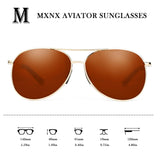 mxnx Aviator Sunglasses for Men Polarized Women UV Protection Lightweight Driving Fishing Sports Mens Sunglasses MX208 (Gold Frame/Brown Lens)