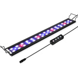 hygger 9W Full Spectrum Aquarium Light with Aluminum Alloy Shell Extendable Brackets, White Blue Red LEDs, External Controller, for Freshwater Fish Tank (12-18 inch)