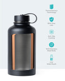 BUZIO Vacuum Insulated Stainless Steel Water Bottle 64oz (Cold for 48 Hrs/Hot for 24 Hrs) BPA Free Double Wall Travel Mug/Flask for Outdoor Sports Hiking, Cycling, Camping, Running