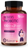 Probiotics for Women Digestive Health, Vaginal Probiotics with D-Mannose & Cranberry, 100 Billion CFUs for Skin, Urinary and Gut Health, Immune Support, No Refrigeration, 90 Tablets (45 Day Supply)