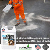 Ice Melt, Pet Safe Ice Melt, De Icer for Sidewalks, Driveways, Decks, & Concrete. Spray Pet Friendly Liquid Ice Melt, Covers More Ground & Easier than Spreading Salt Pellets, USA Made-1 Gallon