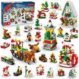 Christmas Advent Calendar 2023 Building Set, HOGOKIDS Countdown Playset 24 Collectible Surprise, 1099 PCS Christmas Toy Tree Santa Party Favors Building Block, Xmas Gift for Kids Boys Girls Ages 6-12+