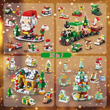 HOGOKIDS Christmas Advent Calendar Building Set - 2023 Countdown Playset 24 Collectible Surprises for Kids Christmas Toys Includes Santa Claus Tree Train House Blocks Boys Girls 6-12+ Year (1122 PCS)