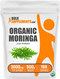 BULKSUPPLEMENTS.COM Organic Moringa Leaf Powder - Superfood Supplement, from Moringa Oleifera Leaf, Moringa Powder Organic - Vegan & Gluten Free, 3000mg per Serving, 500g (1.1 lbs)