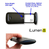 Best Pocket Magnifying Glass by iLumen8-3X Small Magnifier with Lights. Great for Seniors, Kids, Travel. Fits into Purse or Pocket Read Maps, Menu, Jewelry, Coins Hobby Stamps. Lighted Low Vision Aid