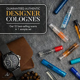 Infinite Scents Cologne Samples Pack Gift Set for Men: 12 Designer Fragrances + Pocket-Sized Pouch - Travel-Size