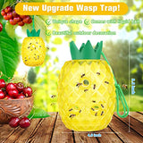 Wasp Traps Outdoor Hanging, Bee Traps Repellent Yellow Jacket Catchers Killer for Outside, Hornet Deterrent Wasp Trap Non-Toxic Reusable Hanging Traps Pineapple Shape (2 Pack, Yellow)