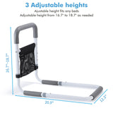 WeHwupe Bed Rails for Elderly Adults Safety Height Adjustable Bed Assist Rail for Seniors Bedside Fall Prevent Grab Bar with Storage Pocket Fits King Queen Full Twin Bed